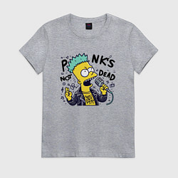 Женская футболка Bart Simpson - punks not dead