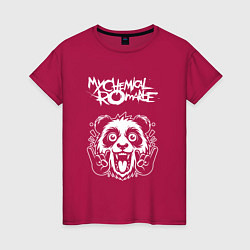 Футболка хлопковая женская My Chemical Romance rock panda, цвет: маджента