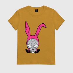 Футболка хлопковая женская Pink Donnie Darko, цвет: горчичный