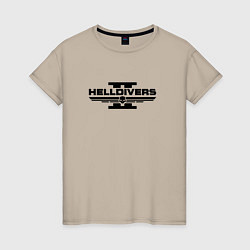 Футболка хлопковая женская Helldivers 2: Logo, цвет: миндальный