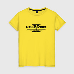 Футболка хлопковая женская Helldivers 2: Logo, цвет: желтый