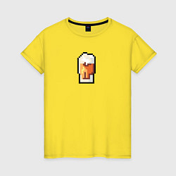Женская футболка Пиксельный бокал пива