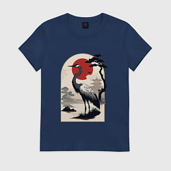 Женская футболка Журавль в японском стиле