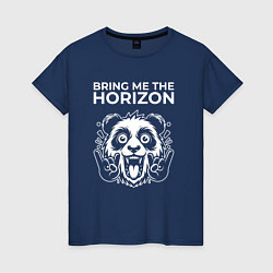 Футболка хлопковая женская Bring Me the Horizon rock panda, цвет: тёмно-синий