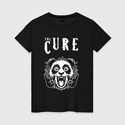 Футболка хлопковая женская The Cure rock panda, цвет: черный