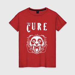 Футболка хлопковая женская The Cure rock panda, цвет: красный