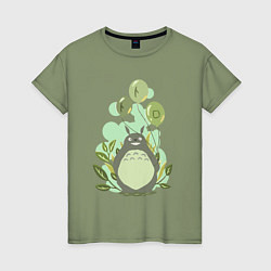 Футболка хлопковая женская Green Totoro, цвет: авокадо