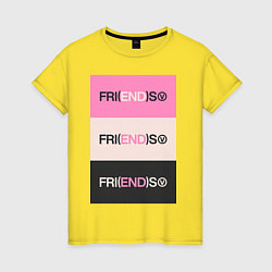Футболка хлопковая женская V Fri END S - friends song, цвет: желтый