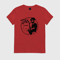 Футболка хлопковая женская Jazz lover, цвет: красный