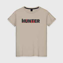 Футболка хлопковая женская Hunter, цвет: миндальный