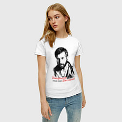 Футболка хлопковая женская Высоцкий Владимир, цвет: белый — фото 2