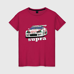 Футболка хлопковая женская Toyota Supra Castrol 36, цвет: маджента