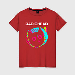 Женская футболка Radiohead rock star cat