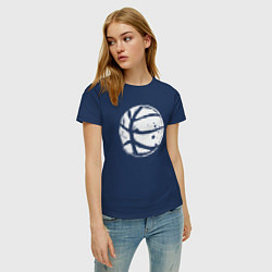 Футболка хлопковая женская Basket balls, цвет: тёмно-синий — фото 2