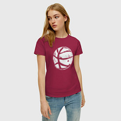 Футболка хлопковая женская Basket balls, цвет: маджента — фото 2