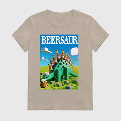 Женская футболка Пивозавр в стиле Майнкрафт - нейросеть