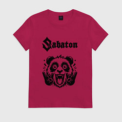 Футболка хлопковая женская Sabaton - rock panda, цвет: маджента