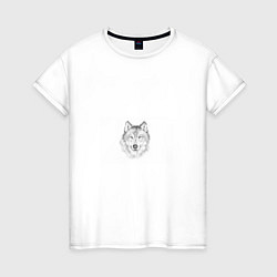 Женская футболка Нарисованный волк зубами щёлк