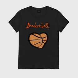 Футболка хлопковая женская Basket lover, цвет: черный