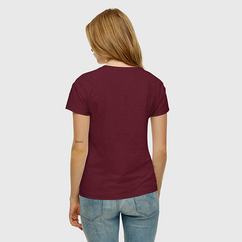 Женская футболка Горящая покрышка / Меланж-бордовый – фото 4