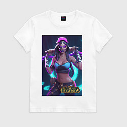 Футболка хлопковая женская League of Legends Akali Kda, цвет: белый