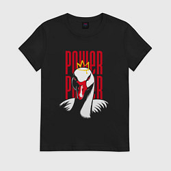 Футболка хлопковая женская Гусь Power, цвет: черный