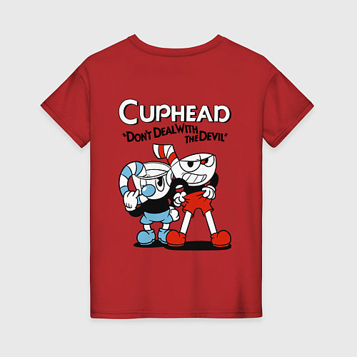 Женская футболка Cuphead and Mugman / Красный – фото 2