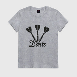 Футболка хлопковая женская Дротики дартс, цвет: меланж