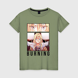 Футболка хлопковая женская Королева со скальпелем - burning witch, цвет: авокадо