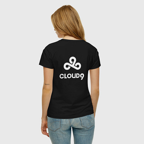 Женская футболка Cloud9 - white logo / Черный – фото 4