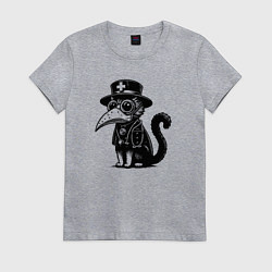 Женская футболка Кот в маске чумного доктора
