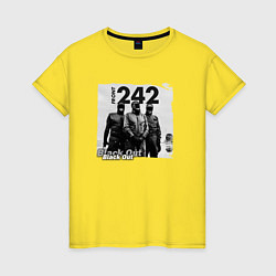 Футболка хлопковая женская Front-242 - A band on tour, цвет: желтый