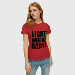 Футболка хлопковая женская Light weight baby, цвет: красный — фото 2