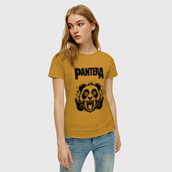 Футболка хлопковая женская Pantera - rock panda, цвет: горчичный — фото 2
