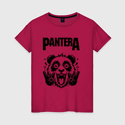 Футболка хлопковая женская Pantera - rock panda, цвет: маджента