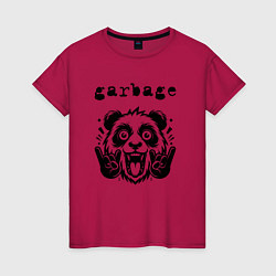 Футболка хлопковая женская Garbage - rock panda, цвет: маджента