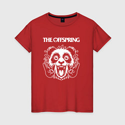 Футболка хлопковая женская The Offspring rock panda, цвет: красный