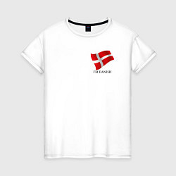 Футболка хлопковая женская Im Danish - motto, цвет: белый