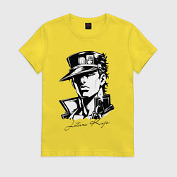 Футболка хлопковая женская Jotaro Kujo - anime ai art, цвет: желтый
