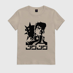 Футболка хлопковая женская JoJo Bizarre Adventure - ai art, цвет: миндальный