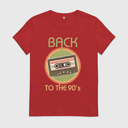 Футболка хлопковая женская Назад в 90-е, цвет: красный