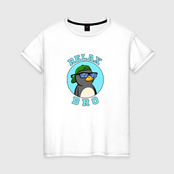 Футболка хлопковая женская Penguin, цвет: белый