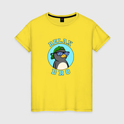 Футболка хлопковая женская Penguin, цвет: желтый