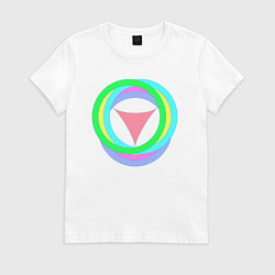 Женская футболка Кольца окружностей с треугольником