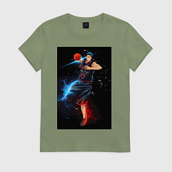 Футболка хлопковая женская Баскетбол Куроко Дайки Аоминэ, цвет: авокадо