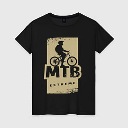 Футболка хлопковая женская MTB extreme, цвет: черный