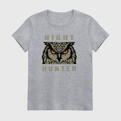 Футболка хлопковая женская Night hunter, цвет: меланж