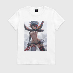 Футболка хлопковая женская Убей или умри арт, цвет: белый