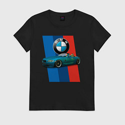 Футболка хлопковая женская Родстер BMW Z4, цвет: черный