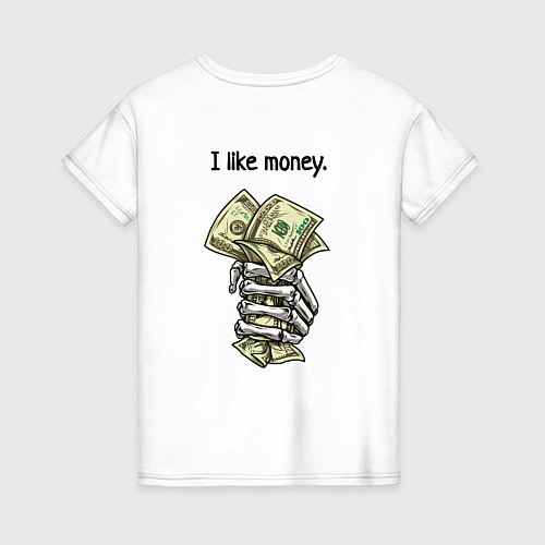 Женская футболка Не люблю розы, люблю деньги / Белый – фото 2